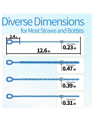 Cepillo Limpiador de Popotes Yodamiack - 32 cm, 4 Tamaños