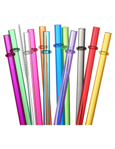 24 Pajitas Reutilizables VITEVER 26.67 cm Multicolor con Cepillos