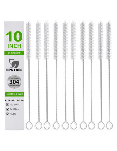 Juego de 10 Cepillos Limpiadores de Pajillas Tidy Monster 25.4 cm