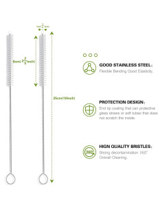 Juego de 10 Cepillos Limpiadores de Pajillas Tidy Monster 25.4 cm 2