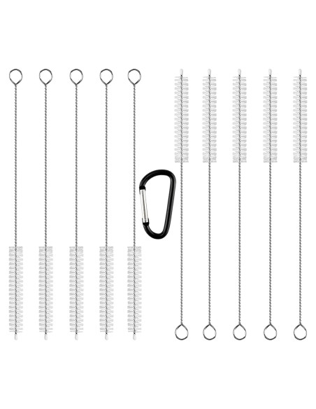 Juego de 10 Cepillos Limpiadores de Popotes HiVisible - Acero Inoxidable