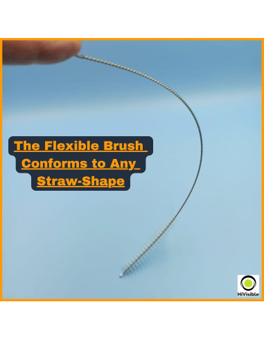 Juego de 10 Cepillos Limpiadores de Popotes HiVisible - Acero Inoxidable