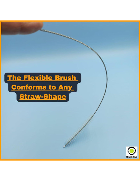 Juego de 10 Cepillos Limpiadores de Popotes HiVisible - Acero Inoxidable