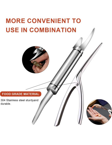 Juego de 4 Herramientas de Acero Inoxidable EQUNROY para Camarones