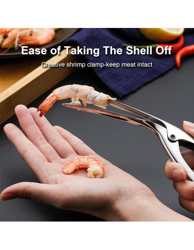 Juego de 4 Herramientas de Acero Inoxidable EQUNROY para Camarones