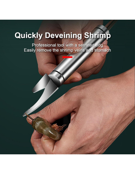 Juego de 4 Herramientas de Acero Inoxidable EQUNROY para Camarones