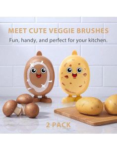 Cepillos de Verduras Lumkew 2 Pcs - Patatas y Champiñones 2