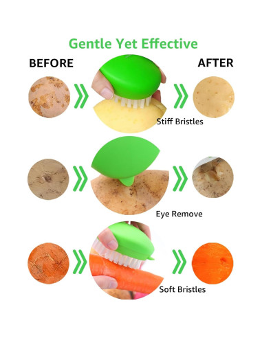 Cepillo de Verduras AISHUJIE 2 Pcs Antideslizante Nylon