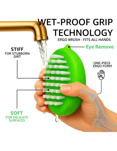 Cepillo de Verduras AISHUJIE 2 Pcs Antideslizante Nylon