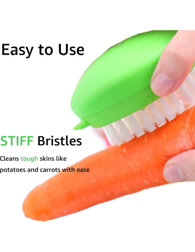Cepillo de Verduras AISHUJIE 2 Pcs Antideslizante Nylon