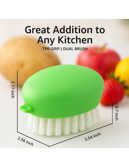 Cepillo de Verduras AISHUJIE 2 Pcs Antideslizante Nylon