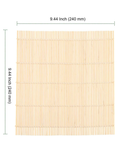 Esteras de Sushi de Bambú PINGEUI - 25 Piezas 24.1x24.1 cm