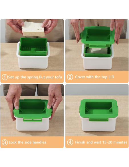 Prensa de Tofu Ihomepark Verde Apta para Lavavajillas 308g