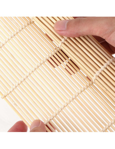 Esteras de Sushi de Bambú PINGEUI - 25 Piezas 24.1x24.1 cm