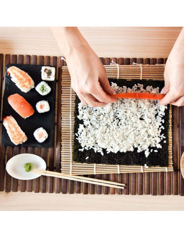 Esteras de Sushi de Bambú PINGEUI - 25 Piezas 24.1x24.1 cm
