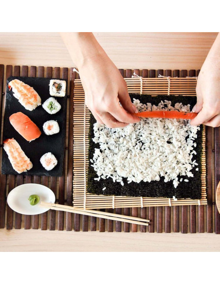 Esteras de Sushi de Bambú PINGEUI - 25 Piezas 24.1x24.1 cm