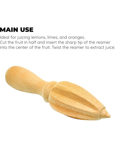 Exprimidor de Cítricos Manual Culinary Fresh de Madera 0.5L