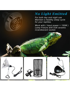 Emisor de Calor Cerámico 150W E26 para Reptiles - Paquete de 2 2