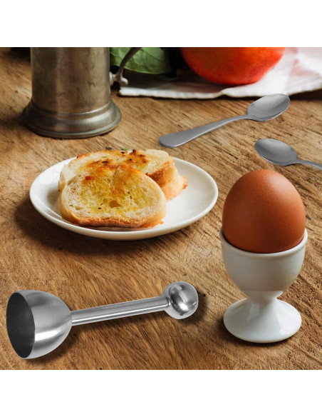 Juego de Tazas y Cortador de Huevos Vibedor - 1 Cortador, 2 Cucharas, 2 Soportes