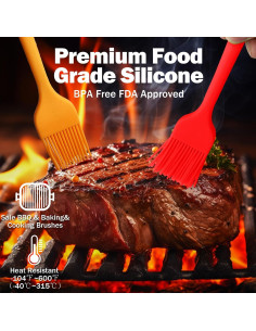 Brochas de Silicona Craebuer para Basting y Pastelería - 5 Piezas 2