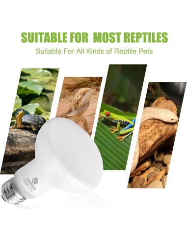 Bombillas de Calor REPTI HOME 100W para Reptiles - Paquete de 2