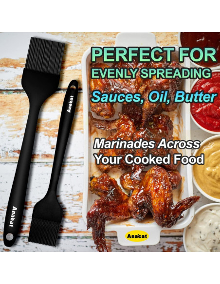 Brochas de Silicona para Basting Anaeat - 2 Piezas Resistentes al Calor