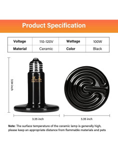 Lámpara de Calor Cerámica HealSmart 100W Paquete de 2 2