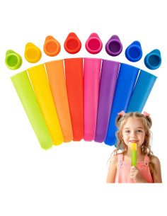 Moldes de Paletas de Silicona 8 Pcs - Reutilizables y Sin Goteo