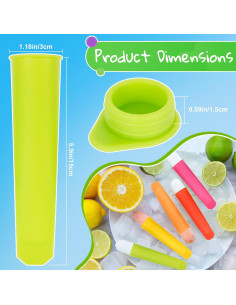 Moldes de Paletas de Silicona 8 Pcs - Reutilizables y Sin Goteo 2