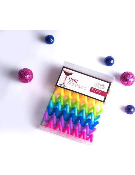 Juego de 8 marcadores de bebida de silicona Simply Charmed