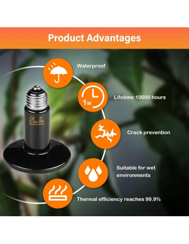 Lámpara de Calor Cerámica HealSmart 100W Paquete de 2