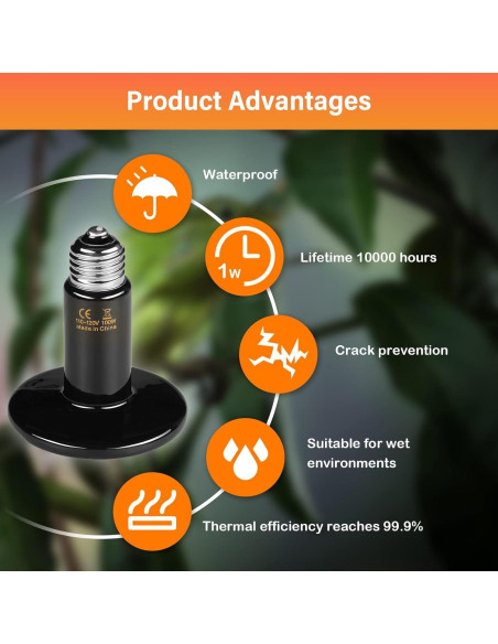 Lámpara de Calor Cerámica HealSmart 100W Paquete de 2