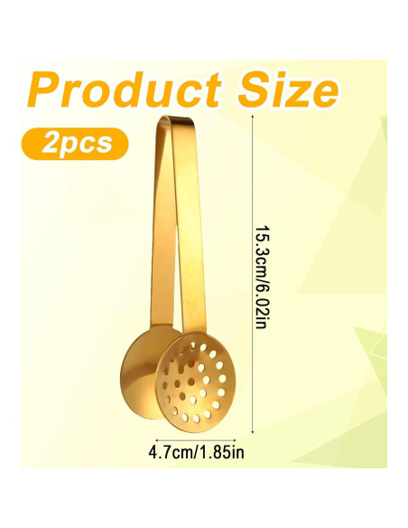 2 Pinzas para Bolsas de Té Gosknor Acero Inoxidable Dorado