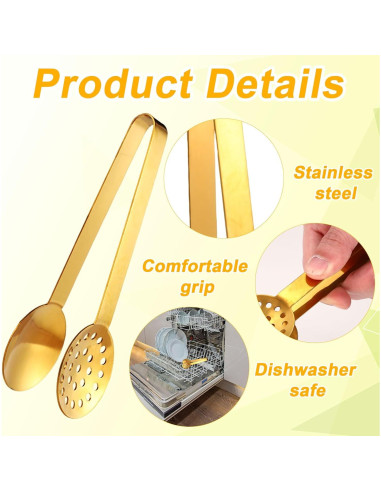 2 Pinzas para Bolsas de Té Gosknor Acero Inoxidable Dorado