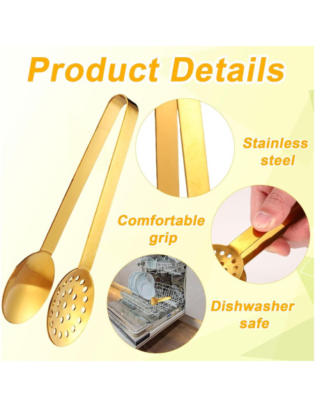 2 Pinzas para Bolsas de Té Gosknor Acero Inoxidable Dorado