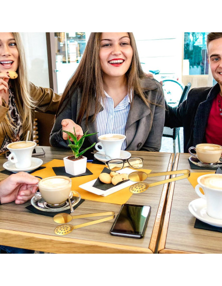 2 Pinzas para Bolsas de Té Gosknor Acero Inoxidable Dorado