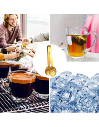 2 Pinzas para Bolsas de Té Gosknor Acero Inoxidable Dorado