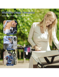 Soporte para Taza y Teléfono UMBEIBEI 2-en-1 Universal Negro 2