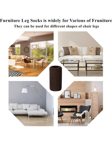 40 Fundas para Patas de Muebles Blendnew - Protección Suelo Café