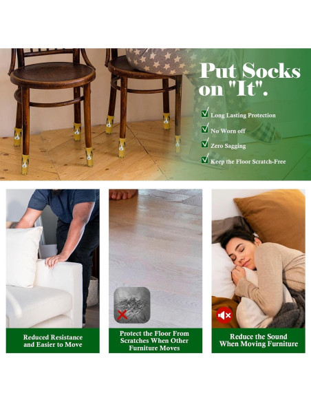 24 Calcetines Antideslizantes para Patas de Silla GDCYHOZO