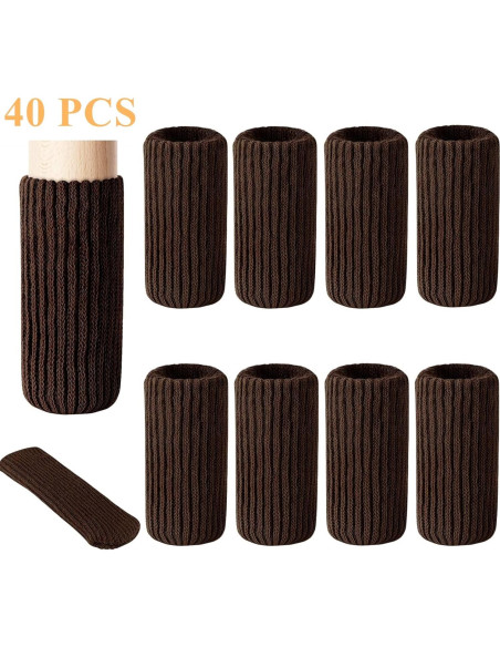 40 Fundas para Patas de Muebles Blendnew - Protección Suelo Café