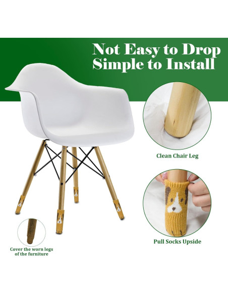 24 Calcetines Antideslizantes para Patas de Silla GDCYHOZO