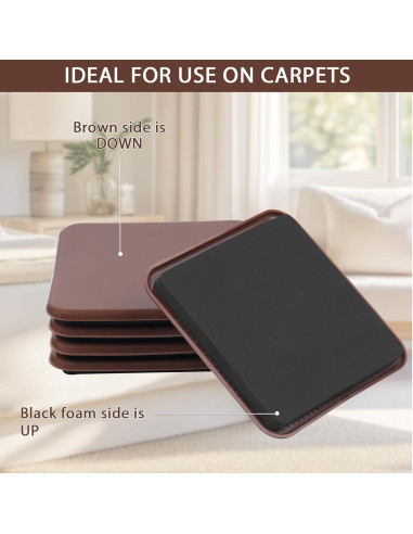 Deslizadores de Muebles 8PCS Nueva Espacio 11.94 cm para Alfombra