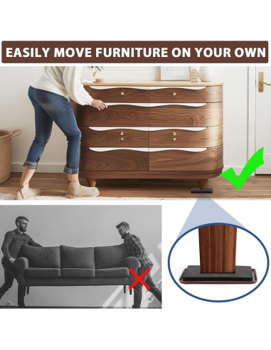 Deslizadores de Muebles 8PCS Nueva Espacio 11.94 cm para Alfombra