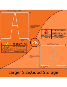 Divisores de Estante Zebricolo Juego de 8 Blanco 30.48 cm 2