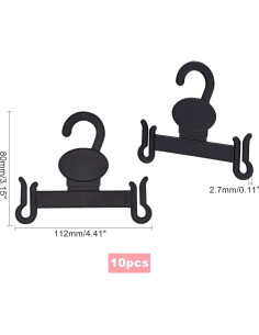 Perchas de Sandalias Plásticas AHANDMAKER 10 Pcs Negras 11.2x8 cm 2