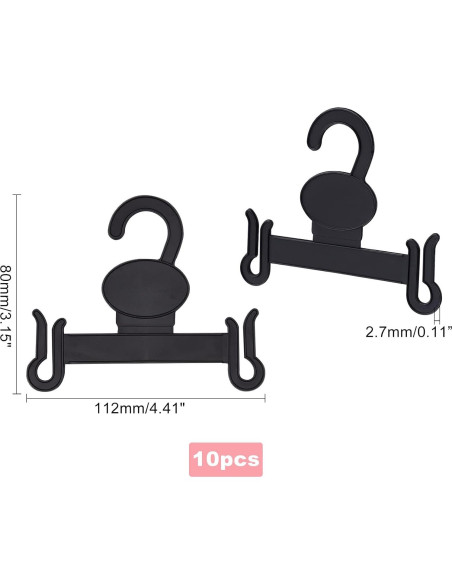 Perchas de Sandalias Plásticas AHANDMAKER 10 Pcs Negras 11.2x8 cm