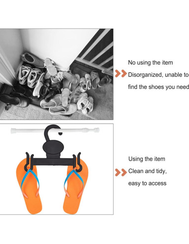 Perchas de Sandalias Plásticas AHANDMAKER 10 Pcs Negras 11.2x8 cm