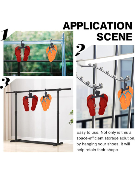 Perchas de Sandalias Plásticas AHANDMAKER 10 Pcs Negras 11.2x8 cm