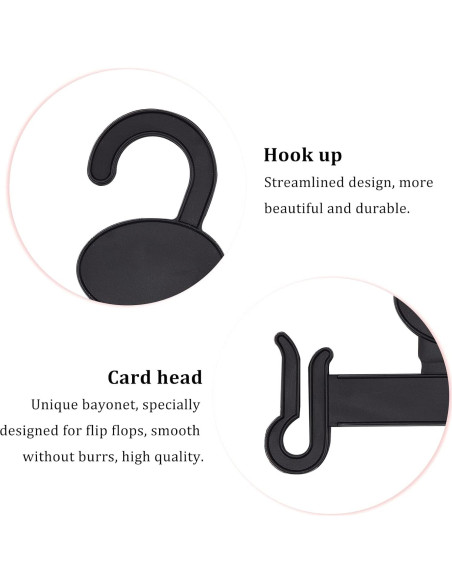 Perchas de Sandalias Plásticas AHANDMAKER 10 Pcs Negras 11.2x8 cm